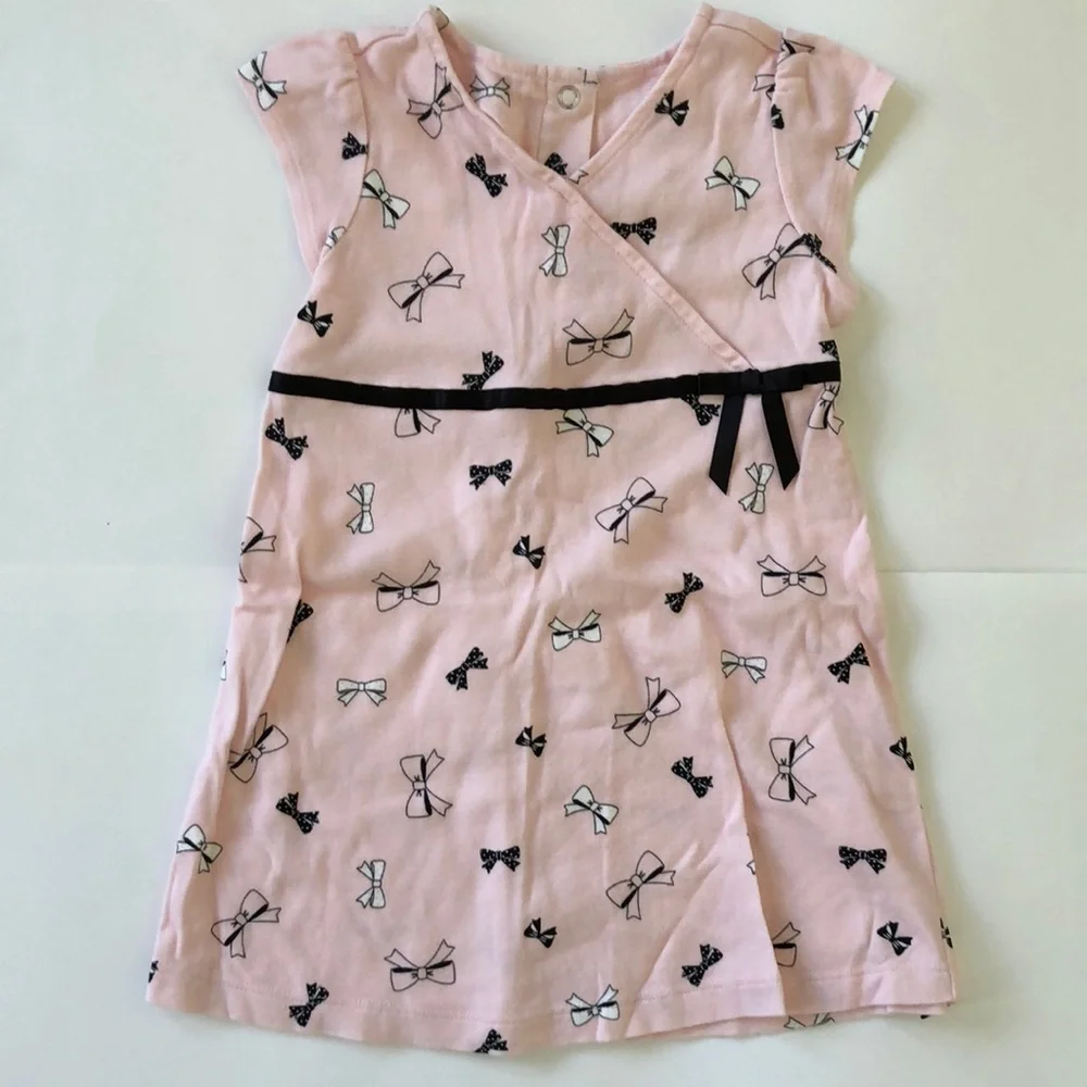 Gymboree Pink and Black Bow Knit Dress Set. Size 2T